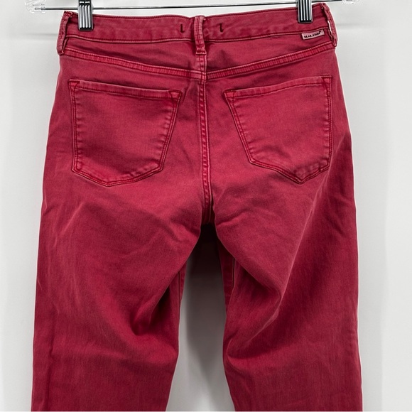 Dear John Womens Red Straight Leg‎ Frayed Ankle Jeans Size 26 - Picture 4 of 11